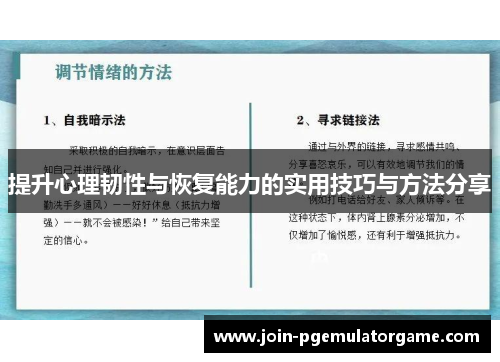 提升心理韧性与恢复能力的实用技巧与方法分享