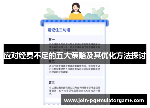应对经费不足的五大策略及其优化方法探讨
