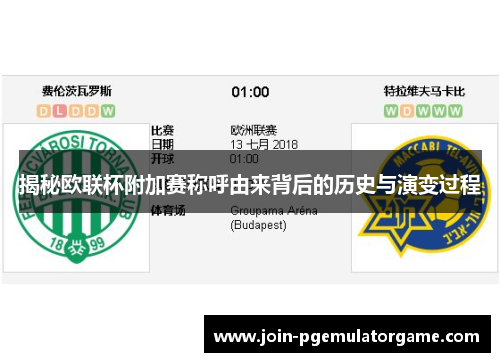 揭秘欧联杯附加赛称呼由来背后的历史与演变过程